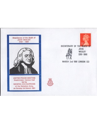 First Day Cover John Wesley Bicentenary